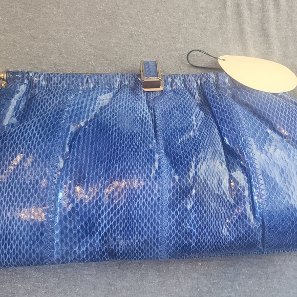 Blue snake skin crossbody/clutch - Picture 3 of 5